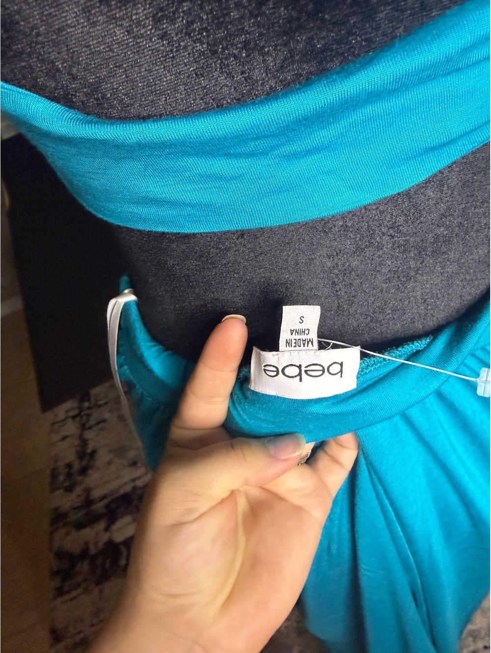 Bebe Turquoise Sleeveless Dress with Cutout Back and Tie - Picture 9 of 10